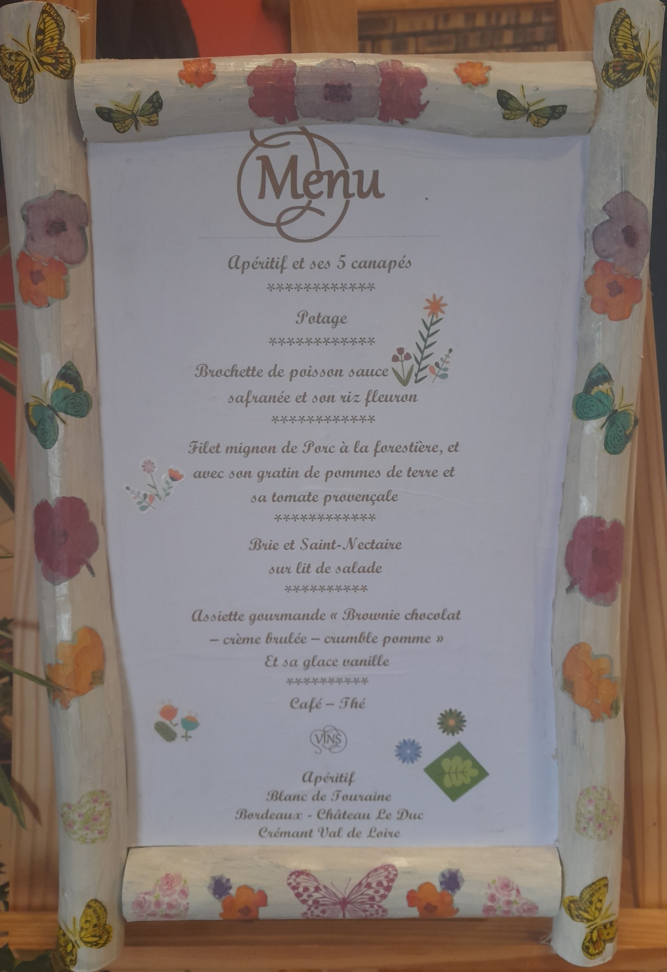 menu du repas CCAS