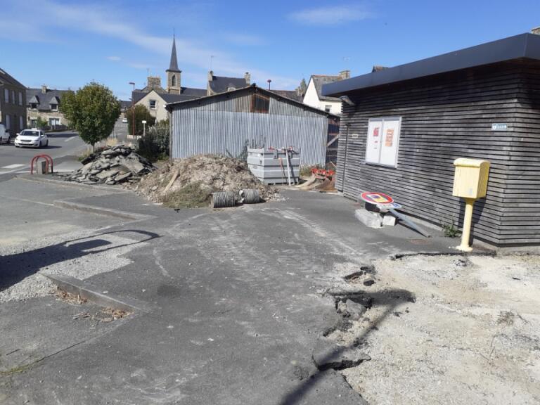 photo montrant des engins en travaux