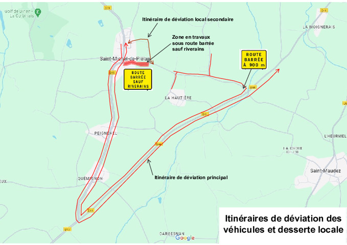 Plan de la déviation pour l'aménagment de la clé des champ.