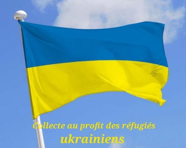 Collecte au profit des réfugiés ukrainiens.<br />